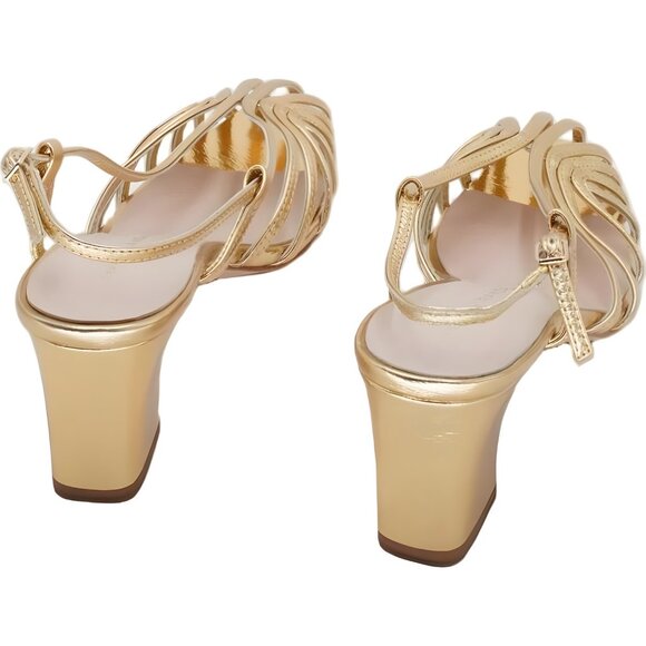Loeffler Randall Priscilla Strappy Heeled Sandals Gold Women Dress US 7M - Picture 3 of 6